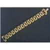 Image 1 : A modern Italian gold brick link bracelet, of three row design, stamped '750', 37.9g...