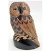Image 1 : HAND CARVED BUFFALO HORN OWL FIGURINE