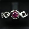 Image 1 : STERLING SILVER PINK RUBY RING - SZ. 9.25