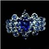 Image 1 : WHITE GOLD OVER STERLING SILVER KYANITE & SAPPHIRE RING