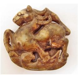 CARVED JADE HORSE PENDANT