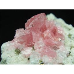 PINK RHODOCHROSITE CRYSTAL & PYRITE CLUSTER