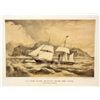 Image 1 : C. 1850'S U.S. STEAM FRIGATE LITHOGRAPH