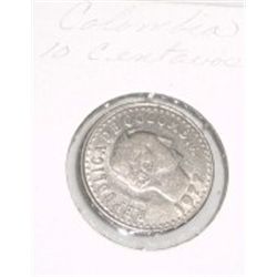 1977 COLUMBIAN 10 CENTAVOS *RARE-AU HIGH GRADE-HARD TO GET COIN*!! COIN CAME OUT OF SAFE!!