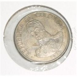1975 COLUMBIAN PESO *RARE-AU HIGH GRADE-HARD TO GET COIN*!! COIN CAME OUT OF SAFE!!