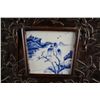 Image 2 : Chinese Porcelain Tiles in Carved Wooden Frame 36" x