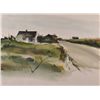 Image 2 : Watercolor signed Mark Stuart "Houses" 25.5" tall x 29"