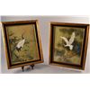 Image 1 : Pair of Chinese Cranes in Frames 19 1/4" tall x 15 1/4"