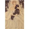 Image 3 : "Lady with Cat" Signed Louis Icart 28.5 " tall x 24"