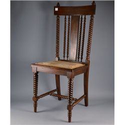 Oak Barley Twist Chair 41" x 18" x 16"