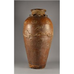 Chinese Glazed Earthenware Vase 33" tall