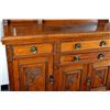 Image 4 : Antique English Oak Sideboard Buffet 83" tall x 72 1/4"