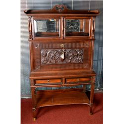 Antique Mens Writing  Desk 62" tall x 39.5" x 18"