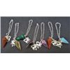 Image 1 : LOT OF 7 GEMSTONE PENDULUMS W/ TIBETAN HORSE PENDANTS