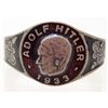 Image 1 : NAZI GERMAN ENAMELED ADOLF HITLER 1933 SILVER RING
