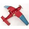 Image 3 : VINTAGE 1940'S PRESSED STEEL AIRPLANE WITH WOOD WHEELS