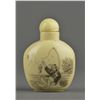Image 1 : Two Snuff Bottles: Bone Carved & Porcelain