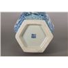 Image 3 : Chinese Blue & White Hexagon Vase Qianlong Mk