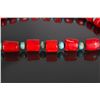 Image 2 : Chinese Red Coral with Turquoise Necklace