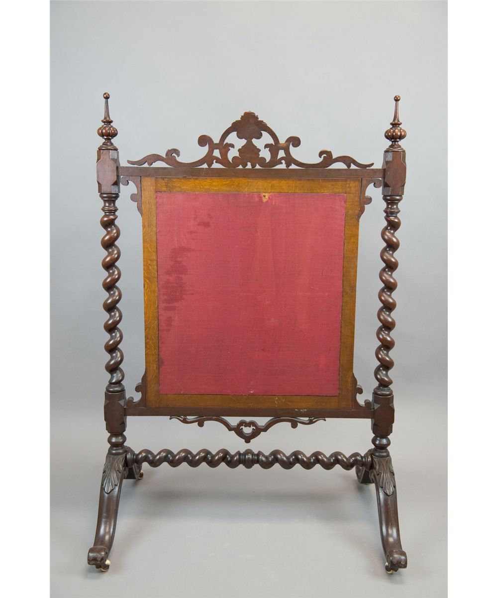 Antique Victorian Embroidery Fireplace Screen 1849