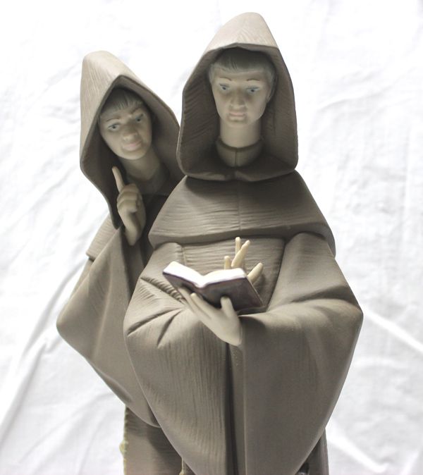 1982 Retired Lladro Monks in Prayer Figurine Salvador Debon