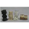 Image 2 : Collection Miniature,  Glass, Pottery, Owl Figurines