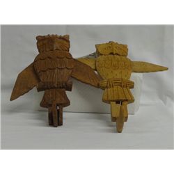 East India Hand Carved Owl Hat Racks