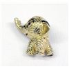 Image 1 : 14K Yellow Gold Elephant Pin with Red Ruby Eye
