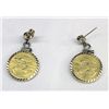 Image 2 : 14K Gold Amethyst Bracelet with 22K Coin Earrings