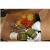 Image 1 : BOX OF ASST GLASSWARE AND KITCHEN ACCESORIES