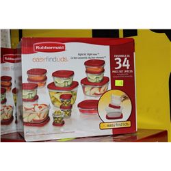 RUBBERMAID 34 PC TUPPERWARE SET