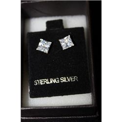 .925 STERLING SILVER CZ STONES EARRINGS