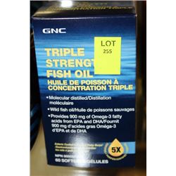 BOTTLE OF 60 GNC TRIPLE STRENGTH FISH OIL