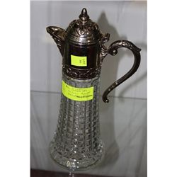 VINTAGE SILVER TOP DECANTER