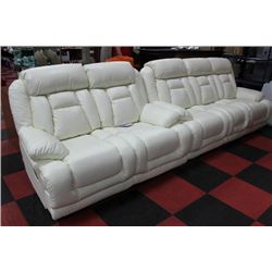 NEW WHITE LEATHER RECLINING SOFA AND LOVE SEAT