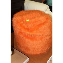 #45 SHOWHOME ORANGE FUZZY OTTOMAN