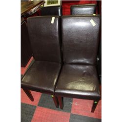 SHOWHOME SET OF 4 LEATHERETTE SIDECHAIRS