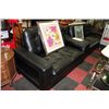 Image 1 : BLACK LEATHER DESIGNER SOFA AND LOVE SEAT