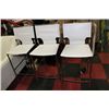 Image 1 : #6 SET OF 3 WHITE AND CHROME BAR STOOLS