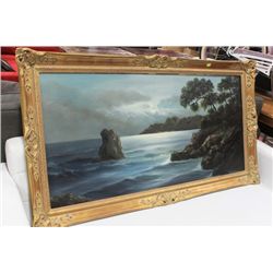 LARGE WATER SCENE FRAMED PAINTING