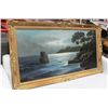 Image 1 : LARGE WATER SCENE FRAMED PAINTING