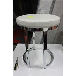 #21 SHOWHOME WHITE AND CHROME STOOL