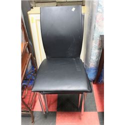 SET OF 3 BLACK AND CHROME SIDECHAIRS
