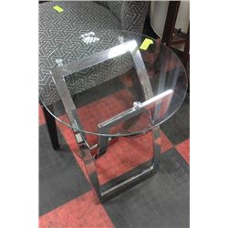 #11 METAL AND GLASS SHOWHOME SIDETABLE