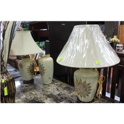 PAIR OF PORCELAIN LAMPS W/ VASE
