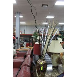 SHOWHOME GOLD TONE VASE W FOLIAGE