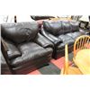Image 1 : LEATHER SOFA  AND MATCHING CHAIR