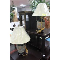 PAIR OF PORCELAIN LAMPS - GOLD & MARBLE STYLE