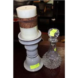SHOWHOME GLASS DECANTER SOLD W CANDLE HOLDER