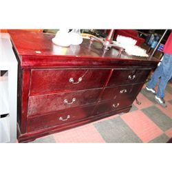 CHERRY WOOD 6 DRAWER DRESSER (MINOR CORNER